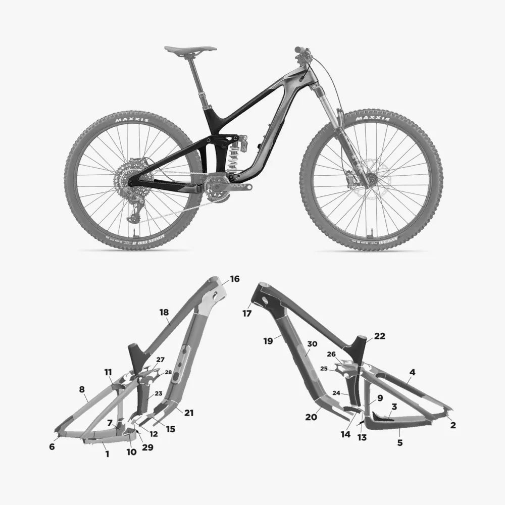 Kit de protection sur mesure Giant Reign Advanced 2023 – film de protection VTT Slicy
