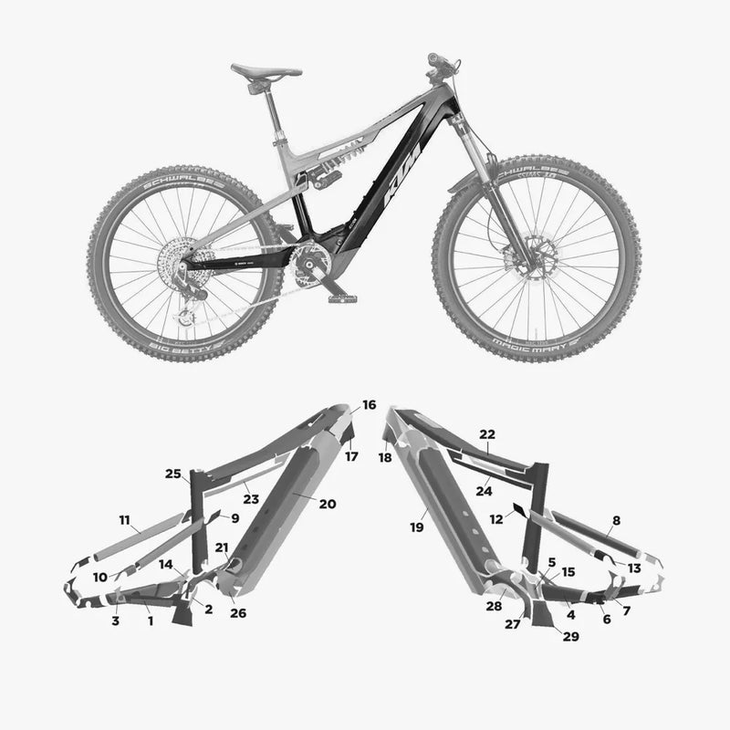 Kit de protection sur mesure Ktm Macina Prowler 2025 – film de protection VTT Slicy