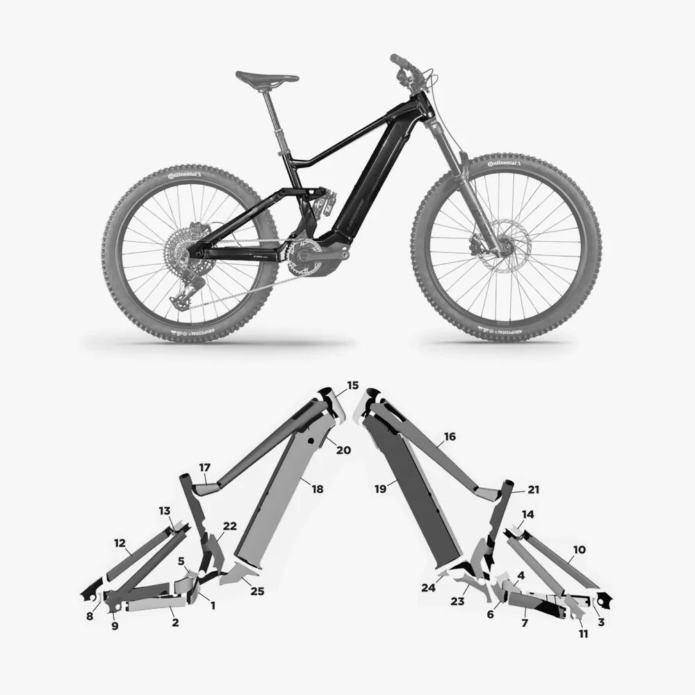 Kit de protection sur mesure Lapierre Overvolt Am 2025 – film de protection VTT Slicy
