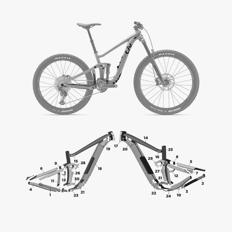 Kit de protection sur mesure Liv Intrigue Lt Alloy 2023 – film de protection VTT Slicy