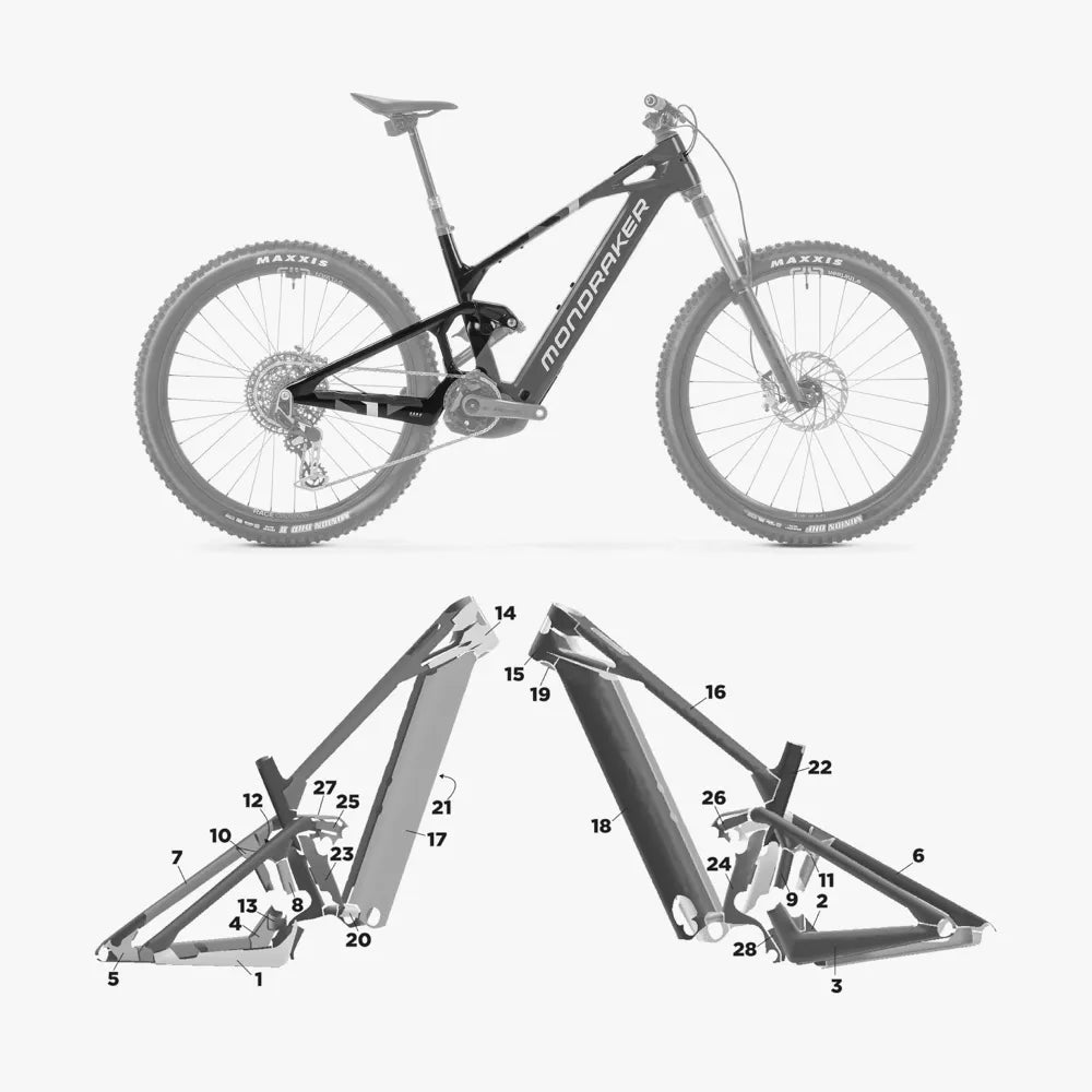 Kit de protection sur mesure Mondraker Crafty Carbon 2025 – film de protection VTT Slicy