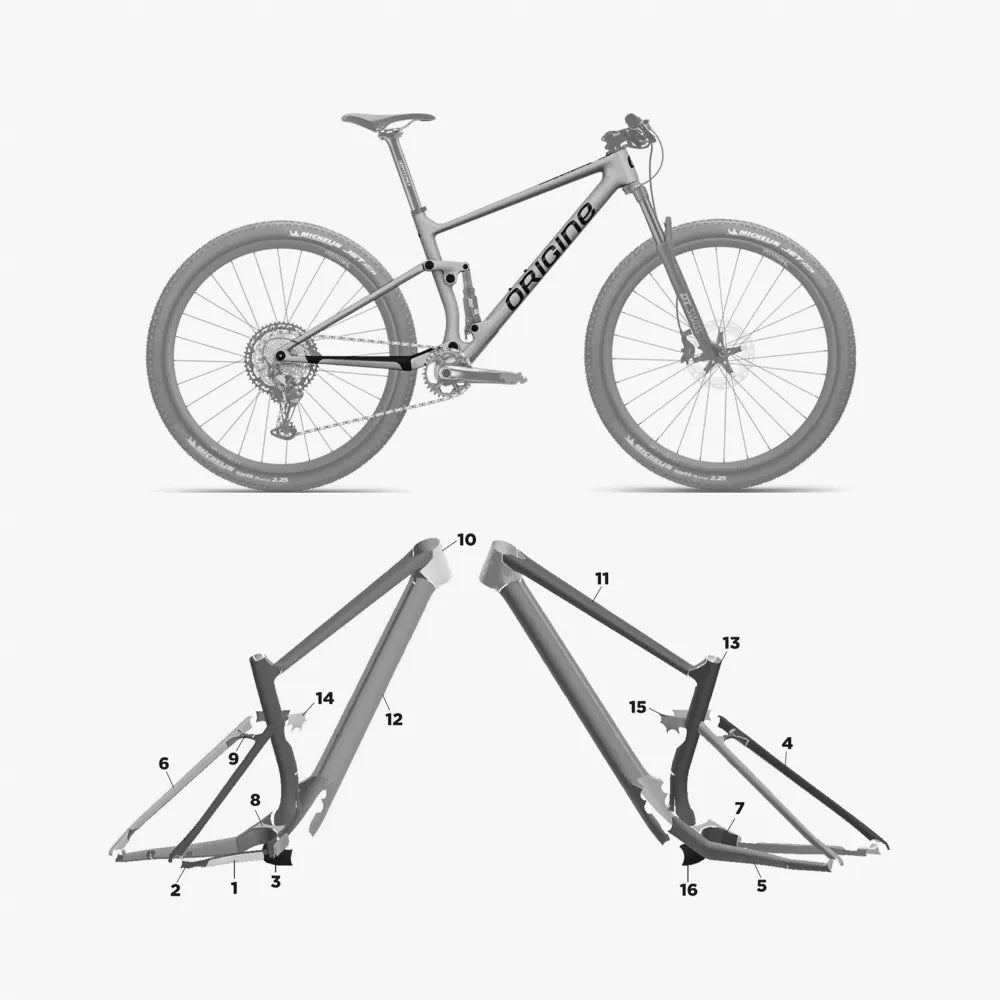 Kit de protection sur mesure Origine Theoreme Fs 2023 – film de protection VTT Slicy