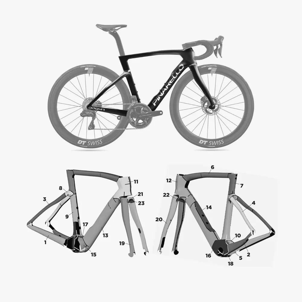 Kit de protection sur mesure Pinarello Dogma F 2024 – film de protection vélo Slicy