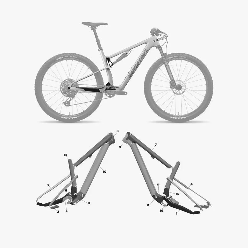 Kit de protection sur mesure Santa Cruz Blur 2022 – film de protection VTT Slicy