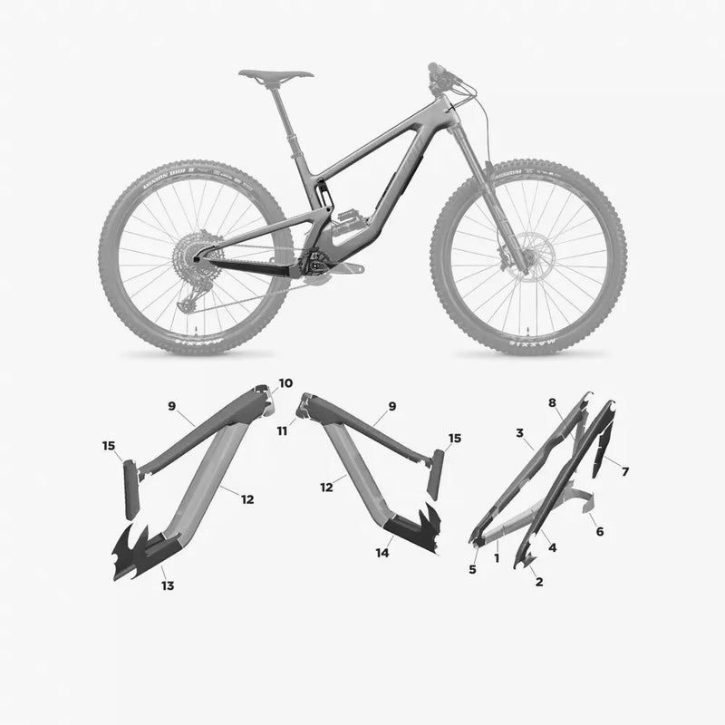 Kit de protection sur mesure Santa Cruz Megatower Carbon 2022 – film de protection VTT Slicy