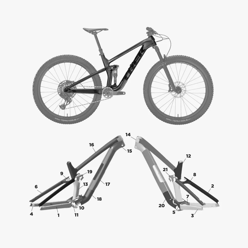Kit de protection sur mesure Trek Top Fuel 29 Carbon 2022 – film de protection VTT Slicy