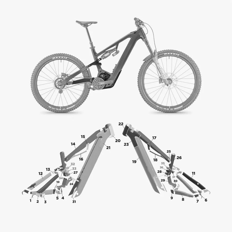 Kit de protection sur mesure Moustache Clutch 2025 – film de protection VTT Slicy